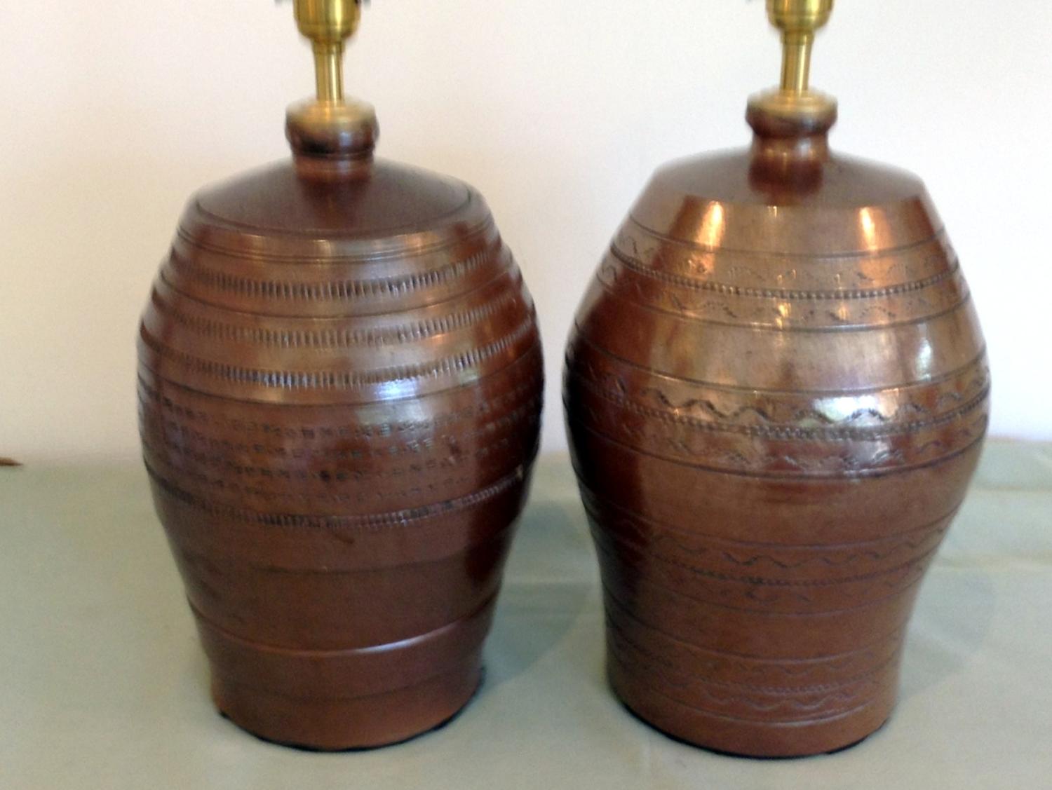 Pair Staffordshire stoneware barrels
