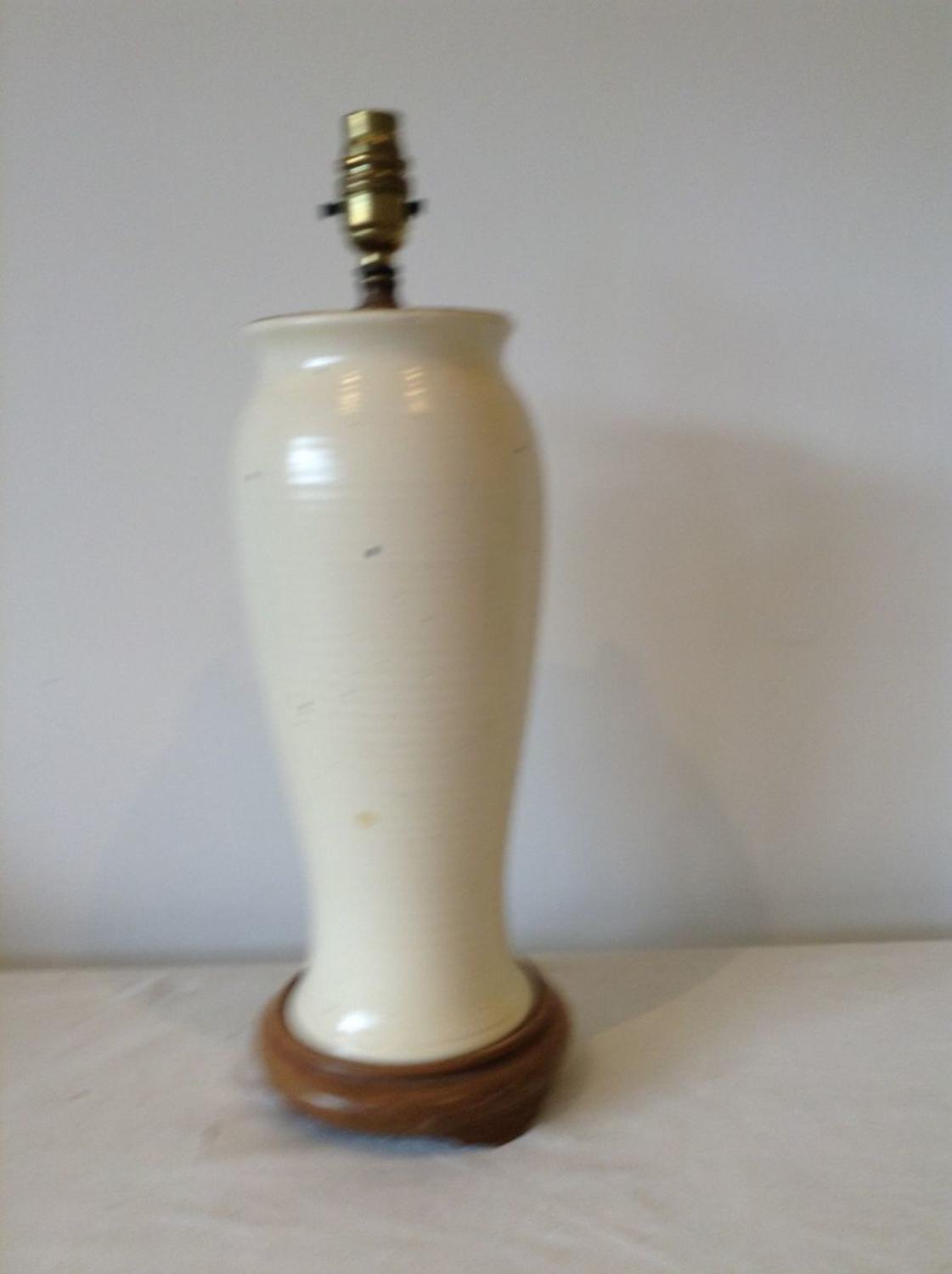 Cream Moorcroft lamp 1940's