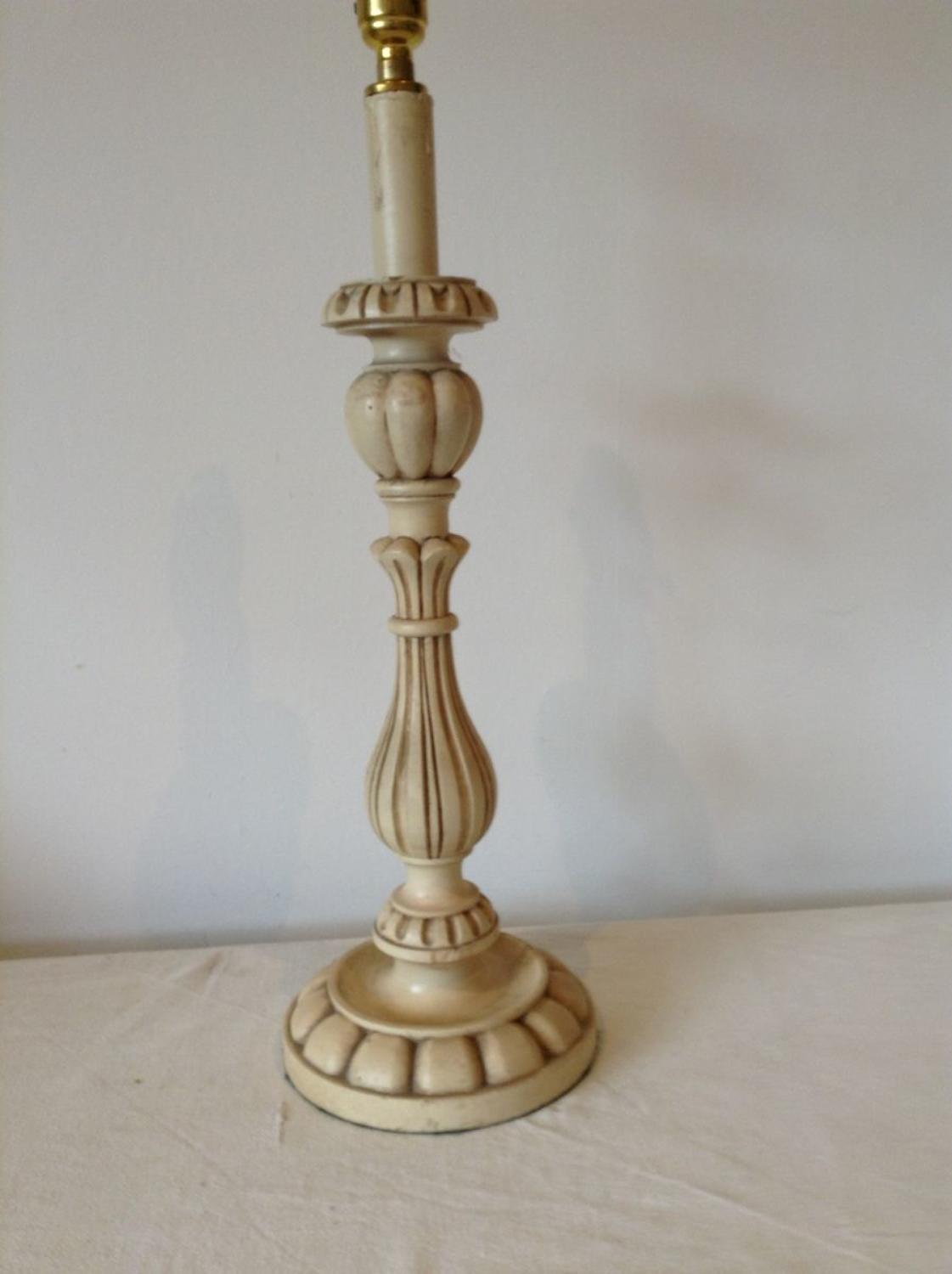 Carved cream column lamp