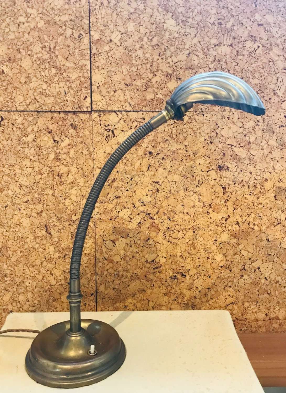 Brass shell desk lamp SOLD