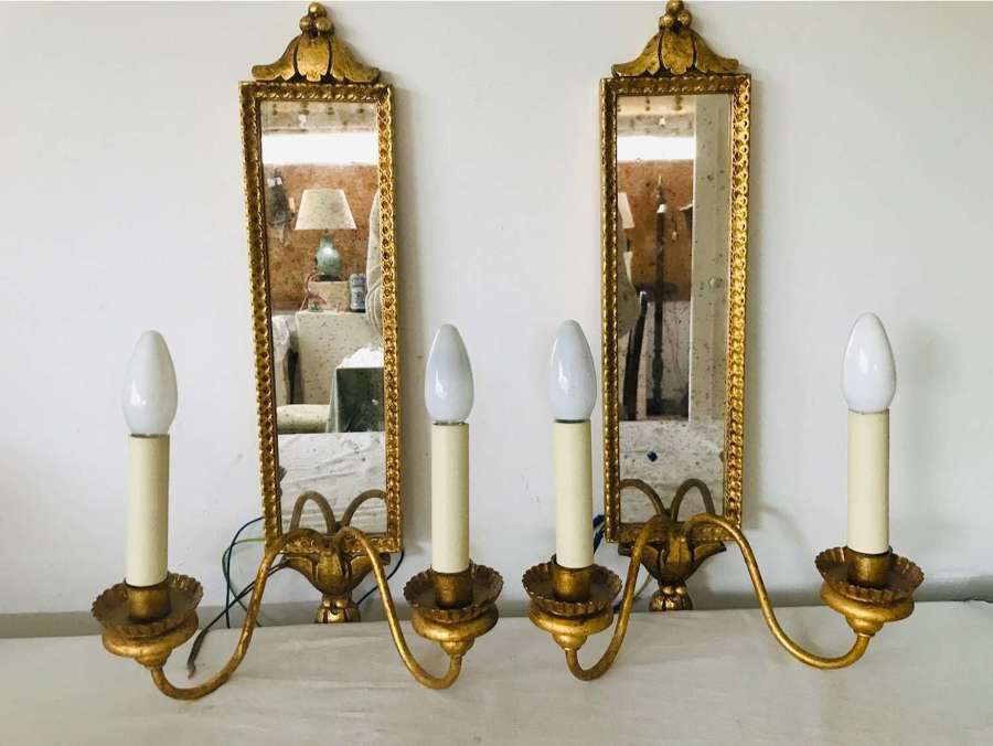 Pr mirrored wall sconces