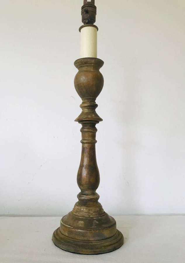 Old wooden candlestick