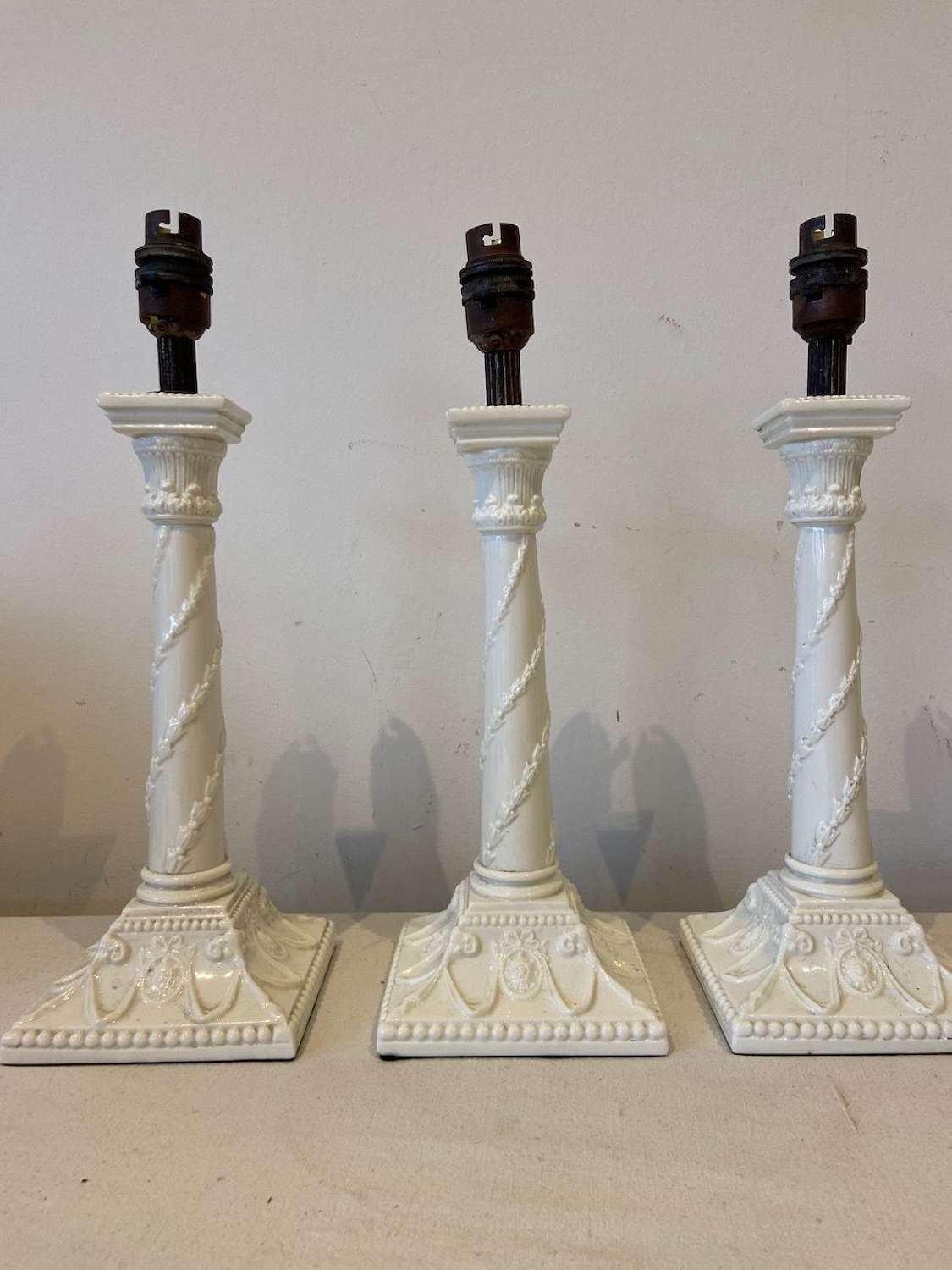 3 White Royal Worcester Columns