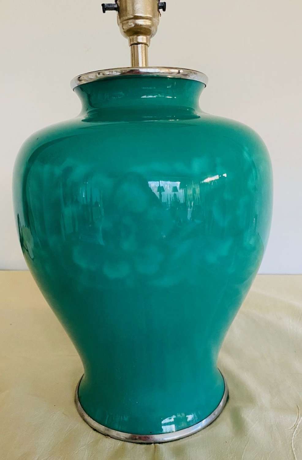 Turquoise enamel lamp